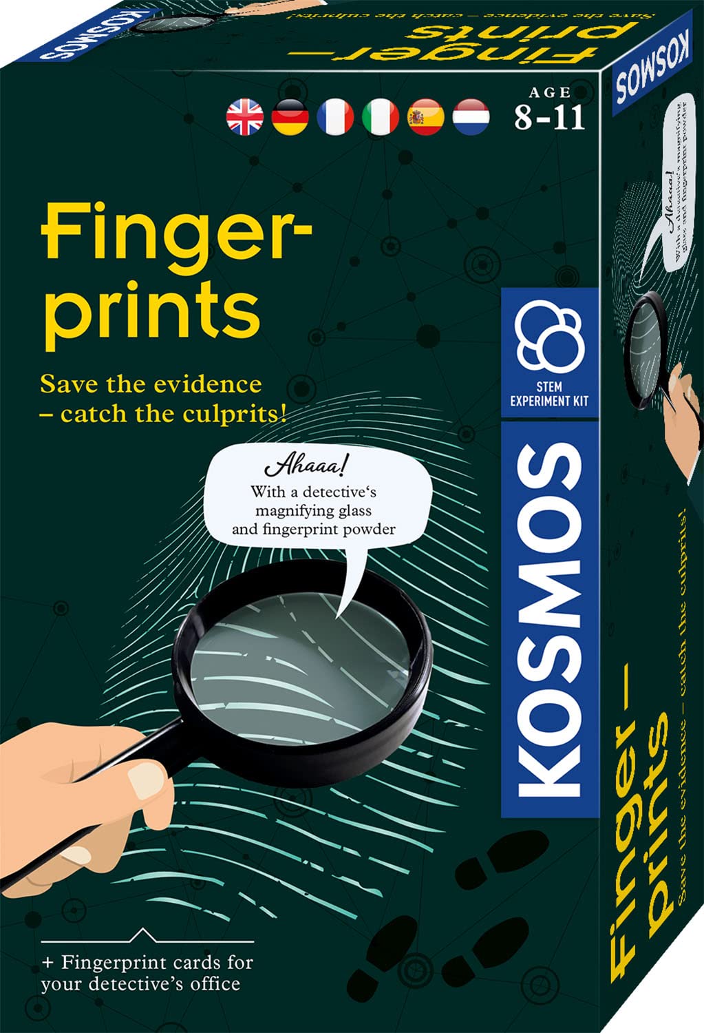 Kosmos 616793 Fingerprint Fingerprint Trace Lock and Offender Detective Experiment Set for Children with Multilingual Instructions (DE, EN, FR, IT, ES, NL)
