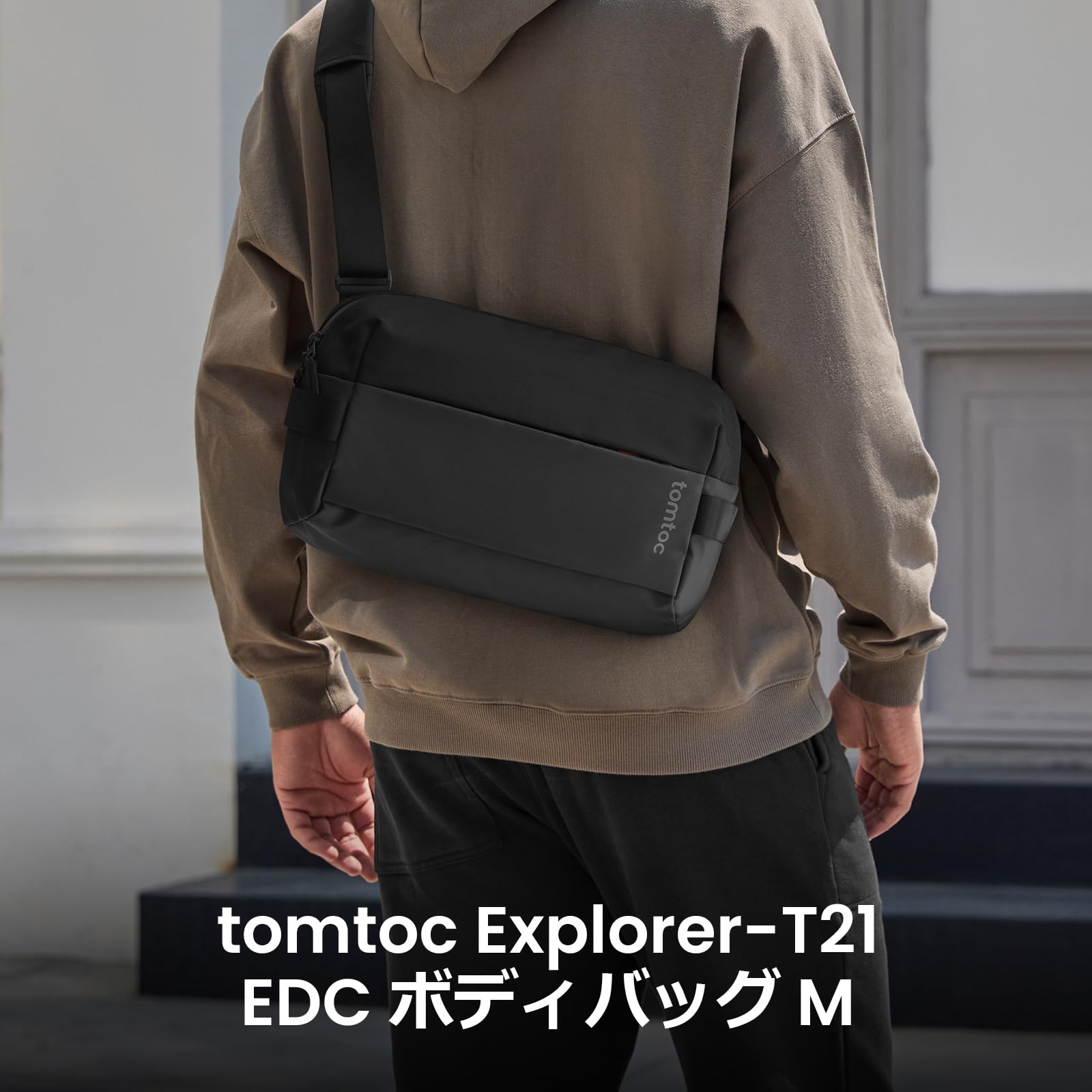 tomtoc ワンショルダーバッグ メンズ ボディバッグ 11インチ iPad Pro