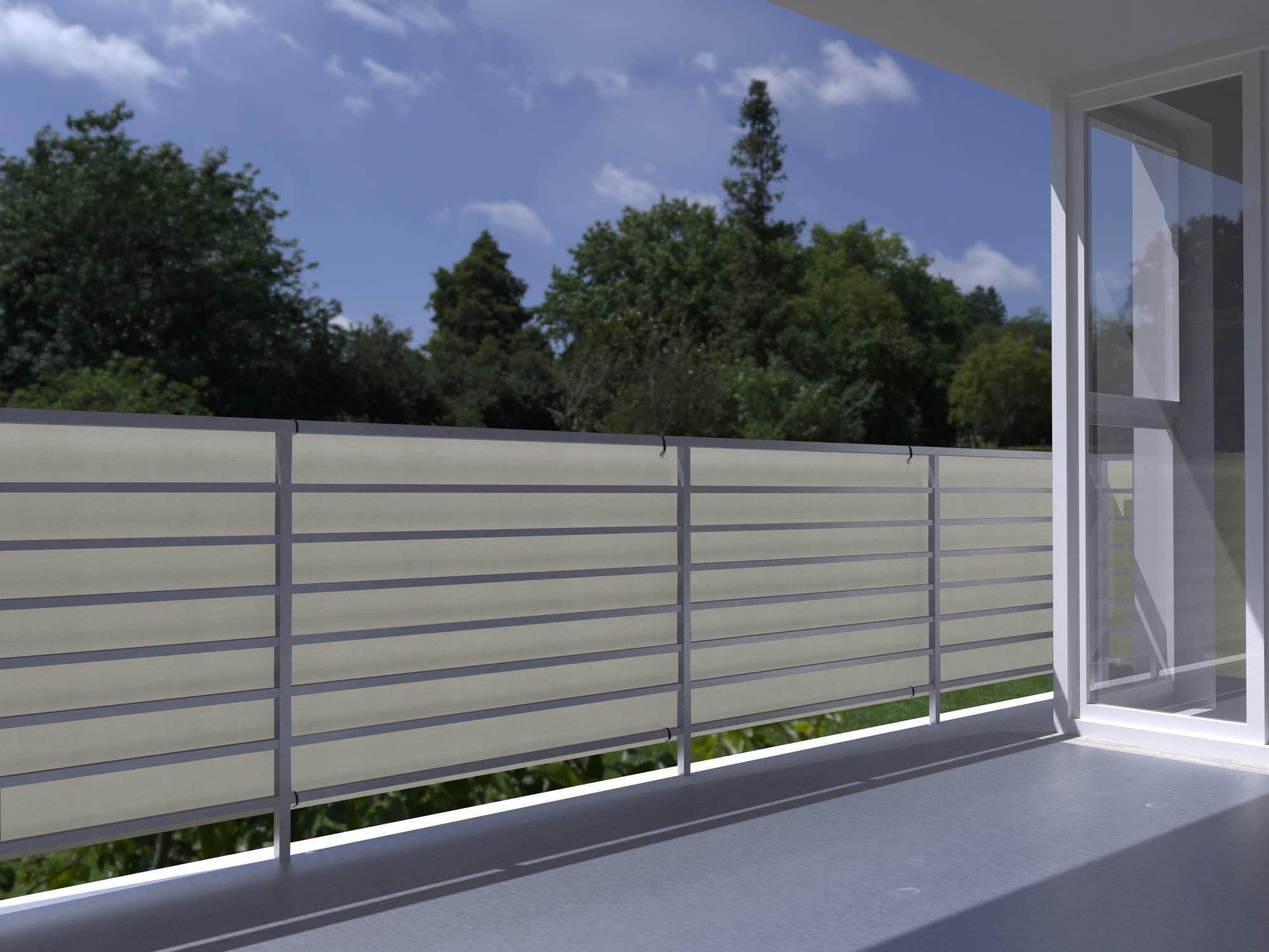 Balkonabdeckung 94x950 Cm – Sicht- & Windschutz In Creme, Wasserabweisend & Einfach Zu Montieren