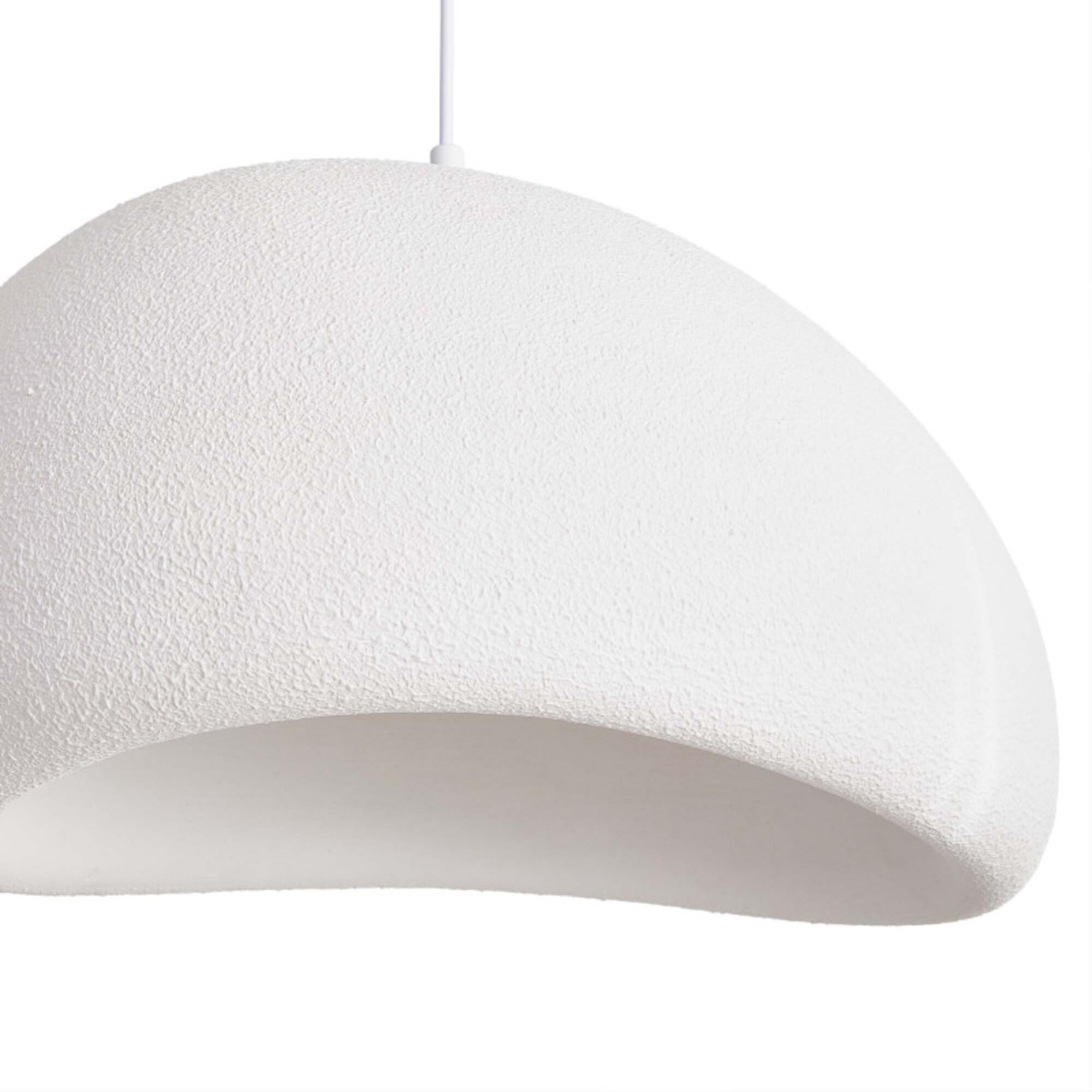 BARCELONA LED Wabi Sabi biała lampa wisząca, teksturowane wykończenie, gwint E27 Ø50 cm, styl japoński, naturalny japoński minimalizm, oświetlenie Wabi Sabi, do salonu, sypialni lub jadalni