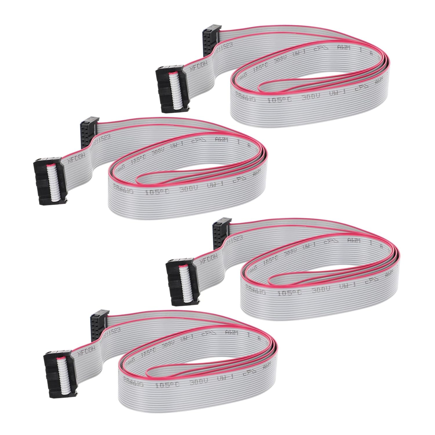 4pcs Pin Gray Wire Flat Ribbon Cable Connector Pitch Compatible with Insulation Displacement Connectors Double Row Design for Easy Use