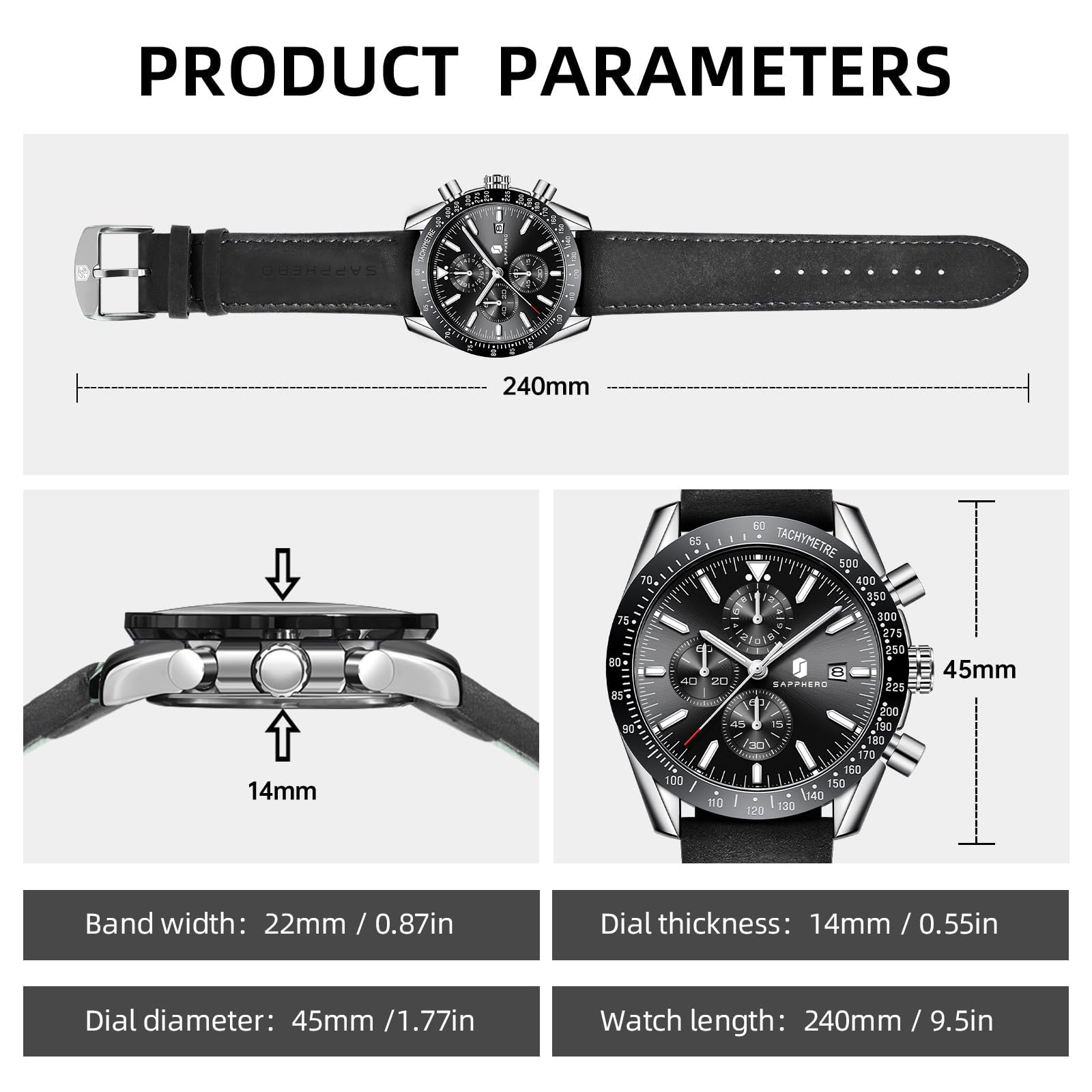 BENYAR Relojes Hombre Analógico Cronografo Impermeable Luminoso Fecha Reloj Pulsera Hombre Negocios Casual Relojes Elegante Regalo para Hombre