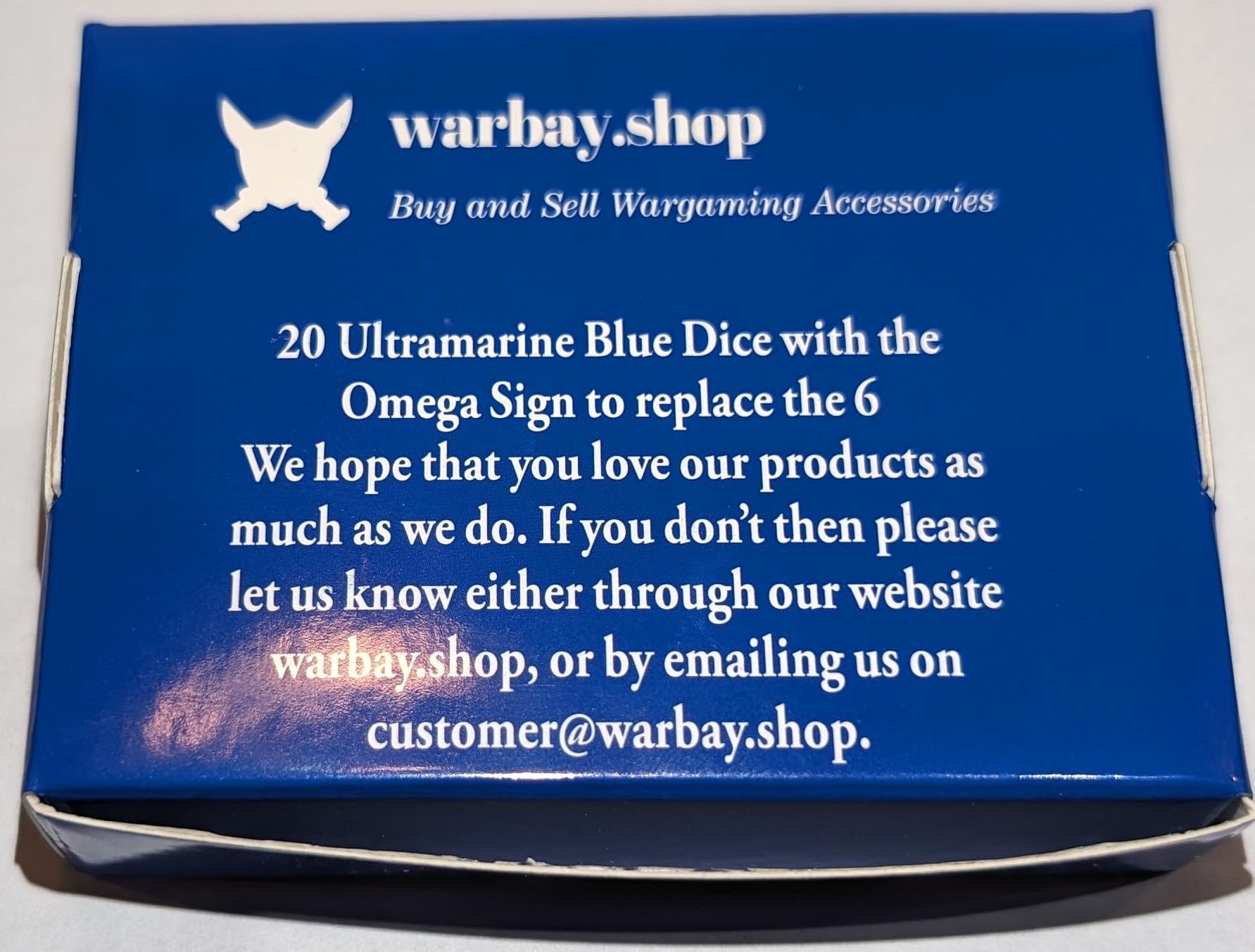 Ultramarine Blue 16mm Dice, set of 20, Omega Sign replaces the 6, ideal for wargaming - Image 3