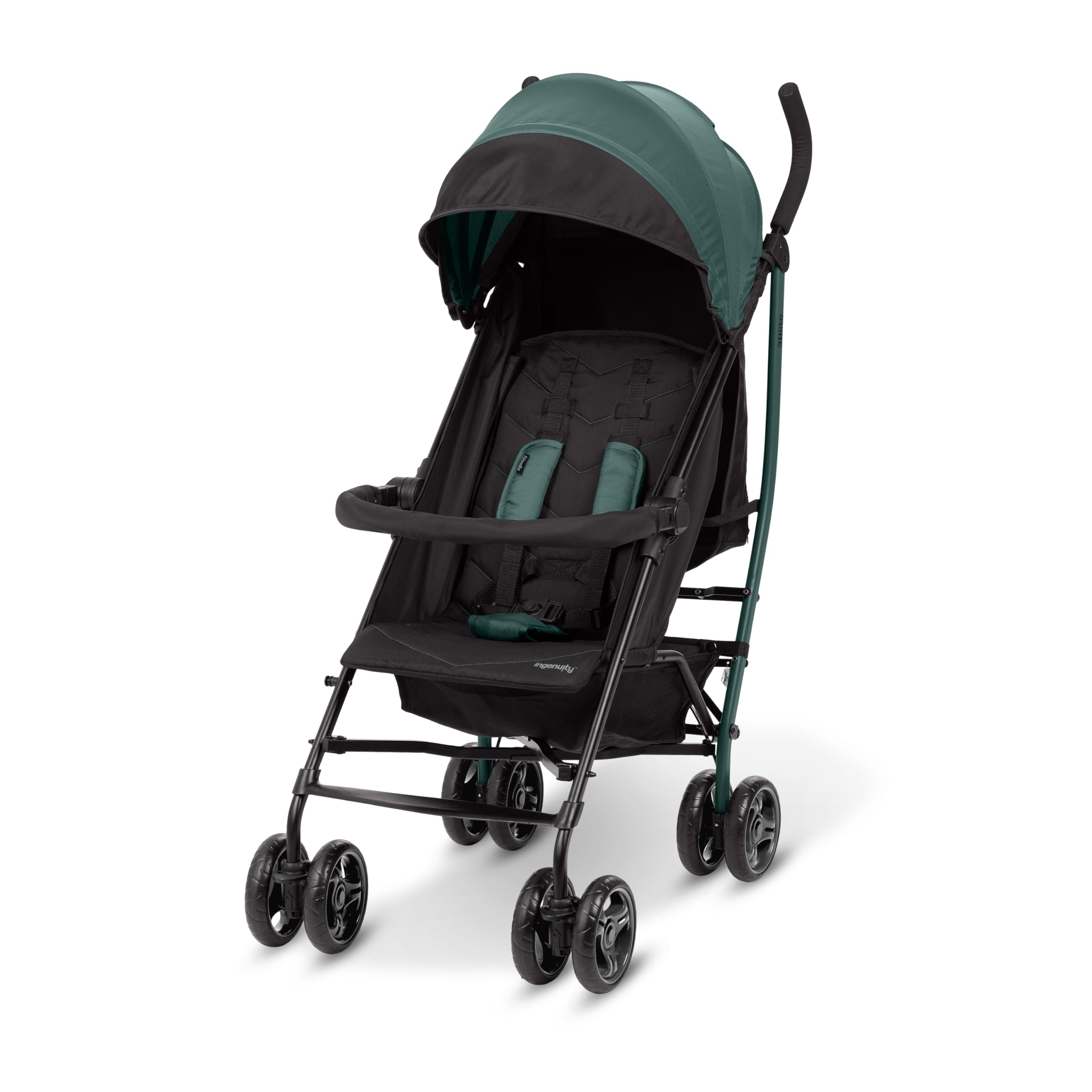 Ingenuity 3Dlite Jewel Convenience - Passeggino pieghevole leggero con compatibilità con seggiolino auto, tettoia extra large e contenitore