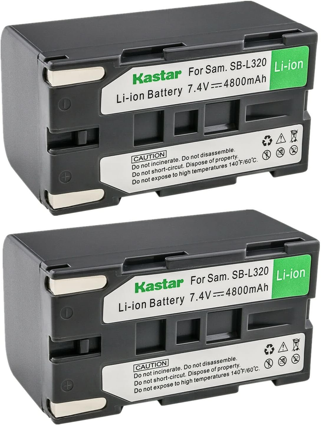 Kastar SB-L320 Battery 2-Pack Replacement for Samsung SB-L160, SB-L320 SBL320, SB-L480, SB-L110A Battery, Samsung VP-W75, VP-W75D, VP-W80, VP-W80U, VP-W87, VP-W87D, Medion MD9014, VP-SCD55 Camera