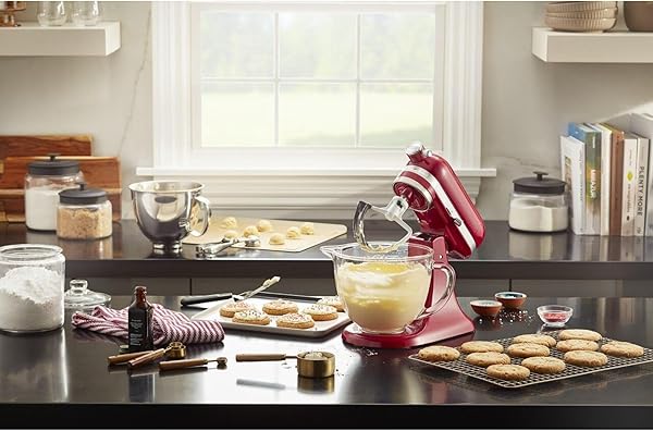 KitchenAid 5 Quart Tilt-Head Glass Bowl with Measurement Markings & Lid