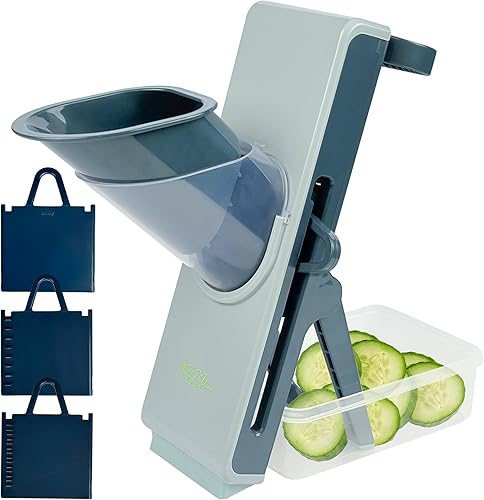 Cortador de mandolina seguro para cocina, picador de verduras multifuncional 4 en 1, juliena, cortadora de papas fritas y papas con grosor