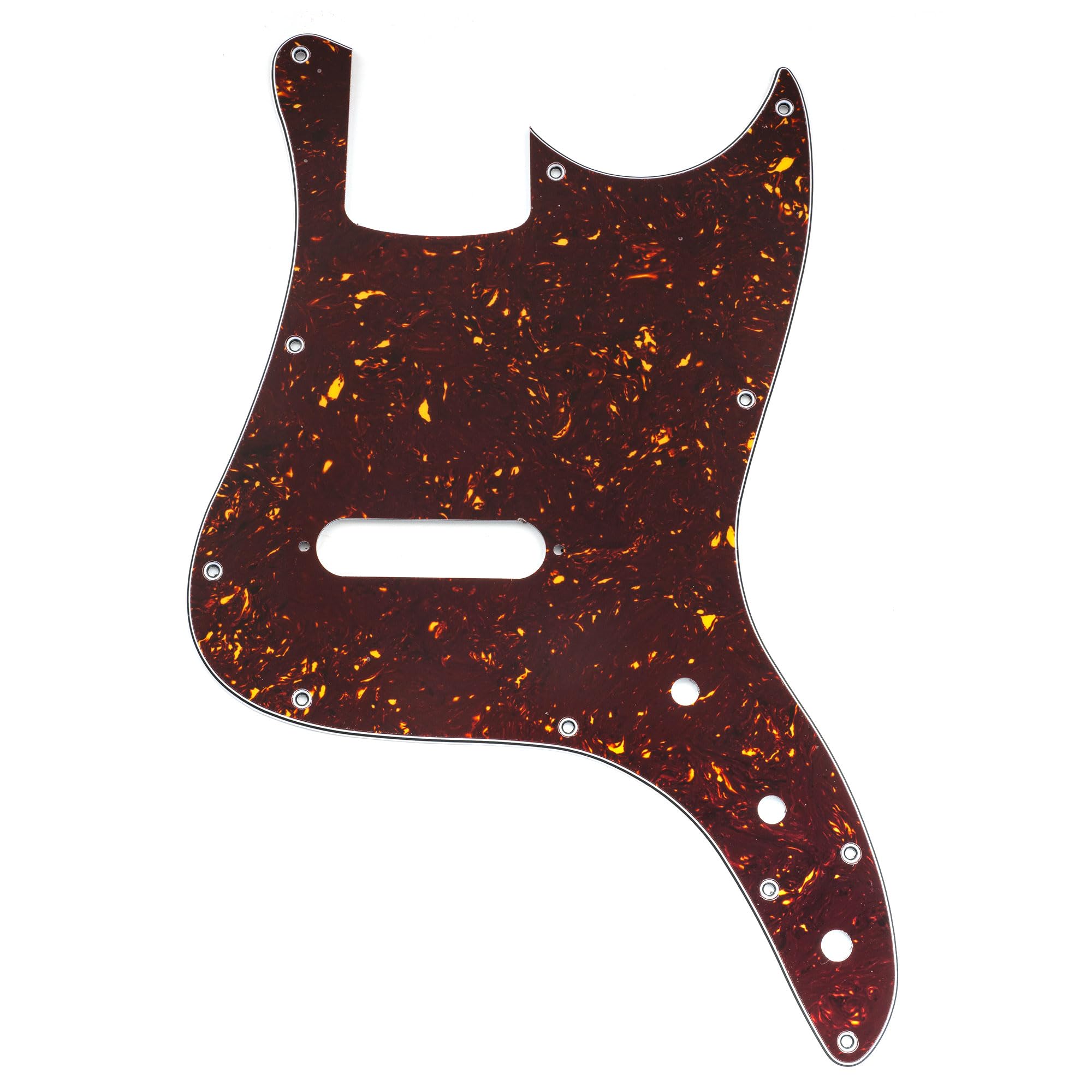 Musiclily Pro 11-Hole Bass Pickguard for Squier Sonic Bronco Bass, 4Ply Tortoise Shell
