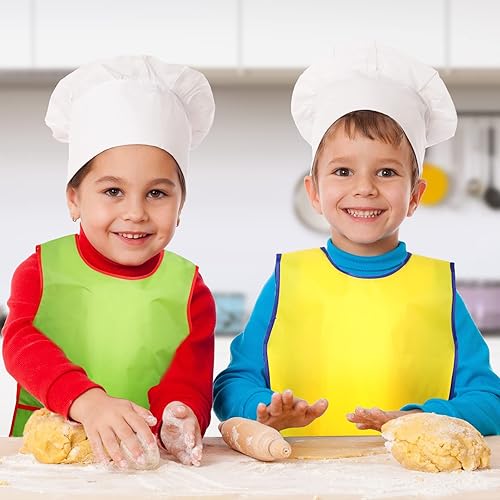 Miniatura 5 de Panitay Delantales de pintura para niños, 16 unidades, para niños, para artistas, impermeables, sin mangas, con bolsillos para niños de 3 a 8 años,