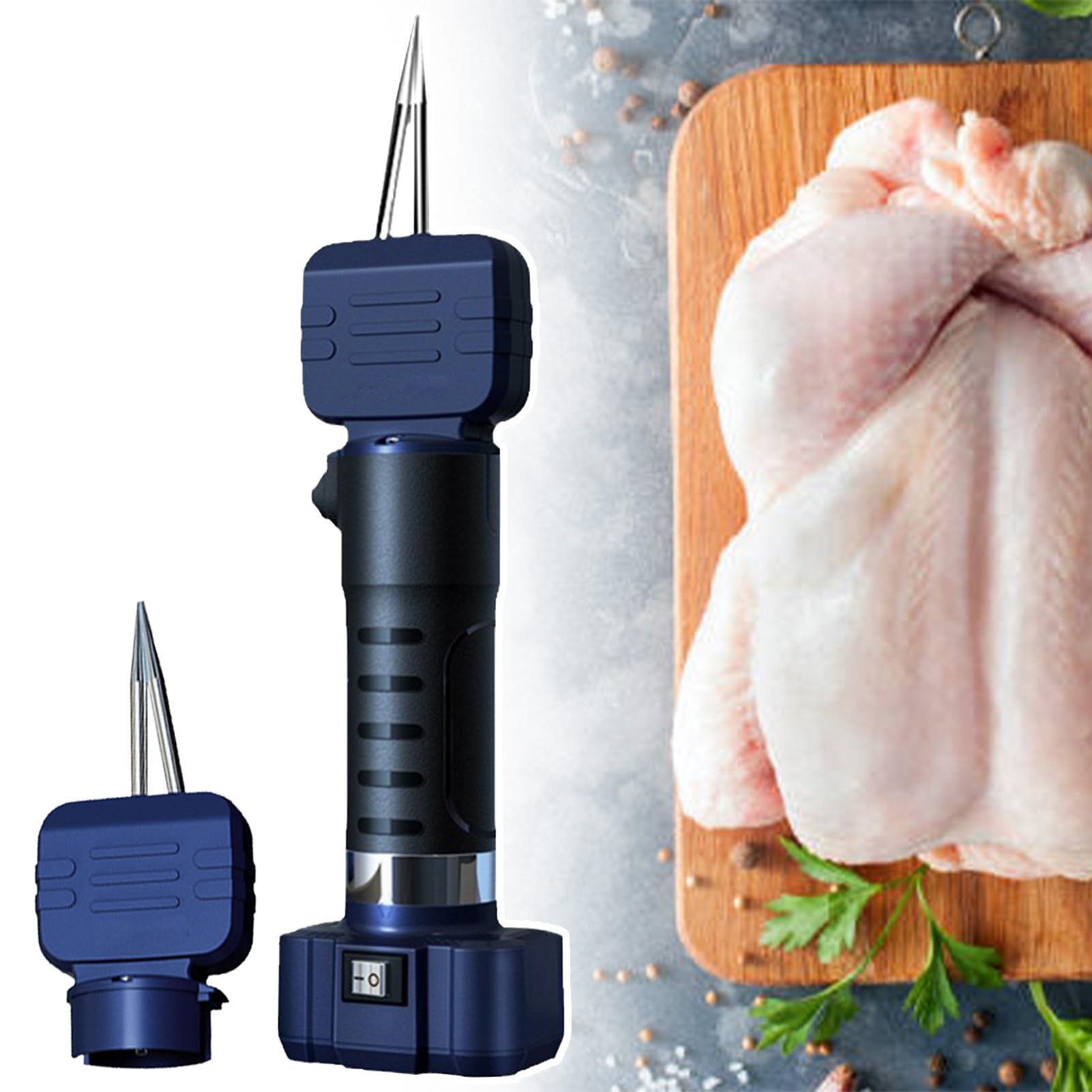 MRKU Handheld Electric Poultry Plucker - Rechargeable Feather Plucking Machine with Replaceable