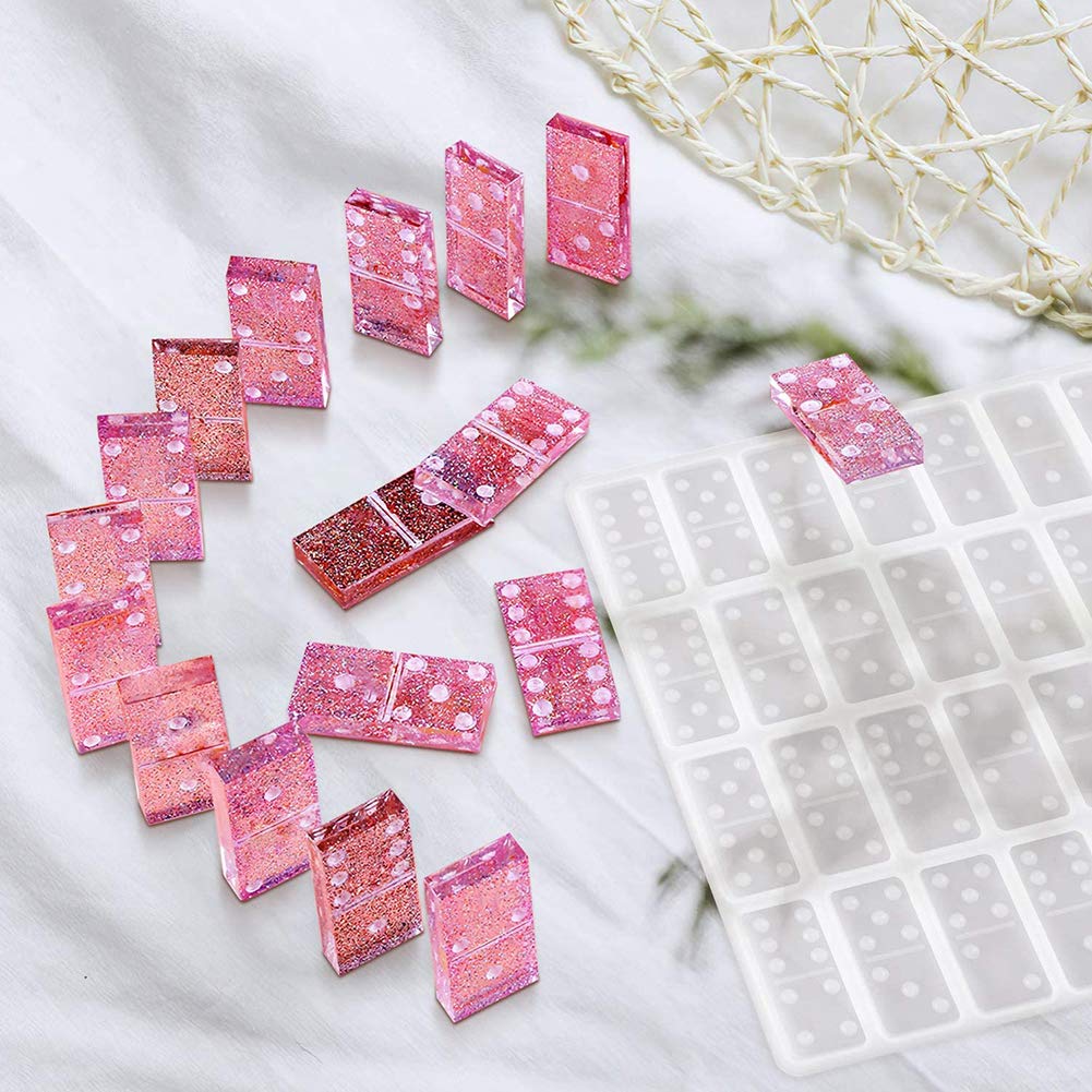 Moule à Dominos En Silicone Fait à La Main 28 Cavités