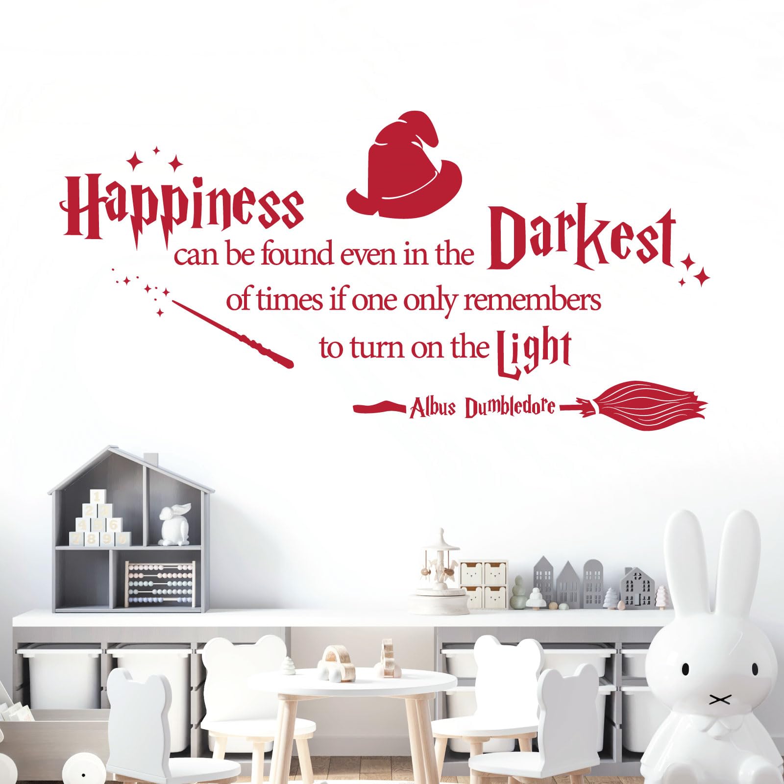 Happiness can be Found Even in the Darkest of Times - Book Quote Decal Wall Sticker [XLarge] [Cherry]