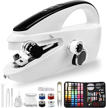 Hand Held Sewing Machines For Adults, Hand Held Sewing Machine for Hemming, Easy To Use Heavy Duty USB Hand Sewing Machines with 183PCS Sewing Kit for Jeans, Fabric, Denim
