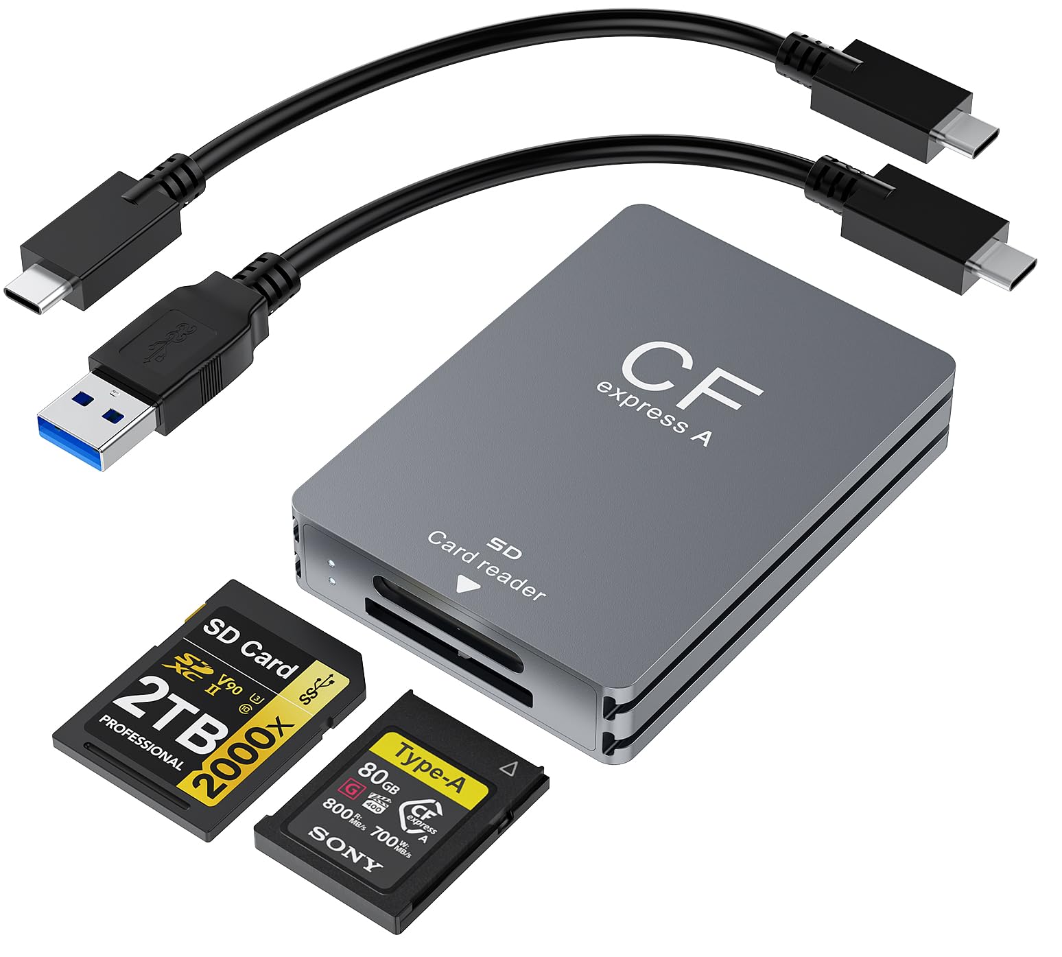 Amazon.com: Dual-Slot CFexpress Type A & SD Card Reader, Aluminum