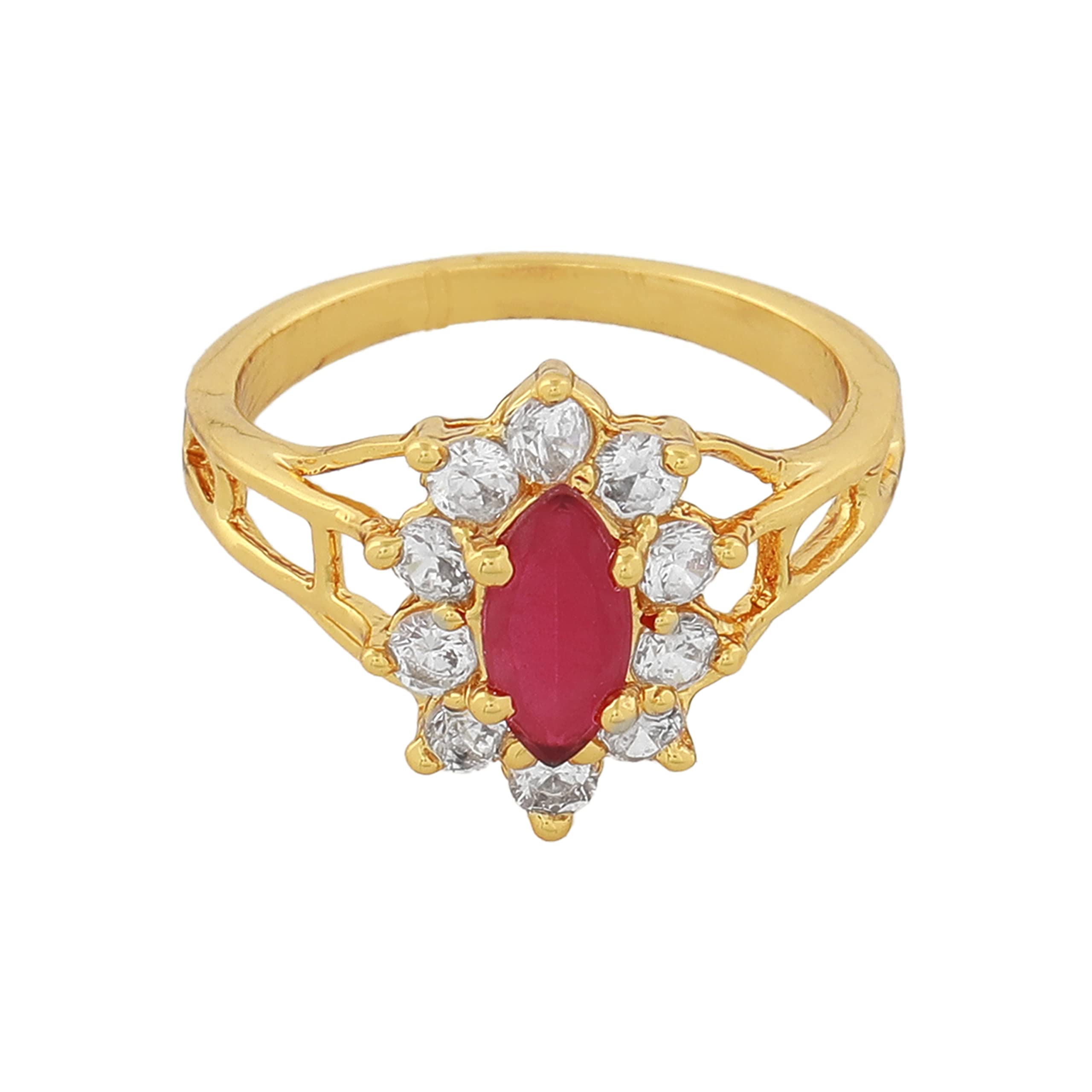 Estele 24Kt Ring with Gold plating and American Diamonds (B08D477Z9C) Amazon Price History, Amazon Price Tracker