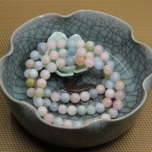 Miniatura 4 de Amandastone Pulsera elástica de cuentas redondas de 0.315 in con piedras preciosas naturales de 7 pulgadas