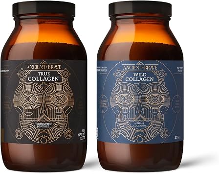 Ancient + Brave Bundle of True Collagen 200g + Wild Collagen 200g - High Protein - Neutral Tasting