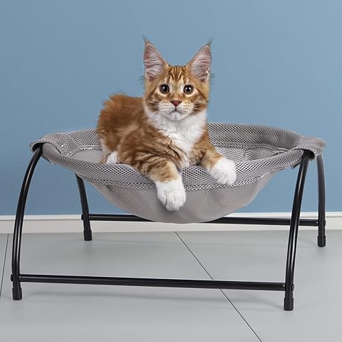 HAITRAL Cama para gatos, hamaca para gatos, cama de dormir desmontable elevada para perro, cuna hamaca transpirable, fácil de montar, suministros