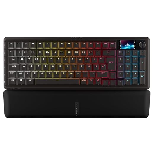 Corsair Vanguard 96 Wireless Mechanische RGB Gaming Tastatur – Schwarz | QWERTZ Deutsch, 96% Layout, Hot-Swap MLX Switches, 8000Hz Hyper-Polling, Stream Deck Integration, FlashTap SOCD