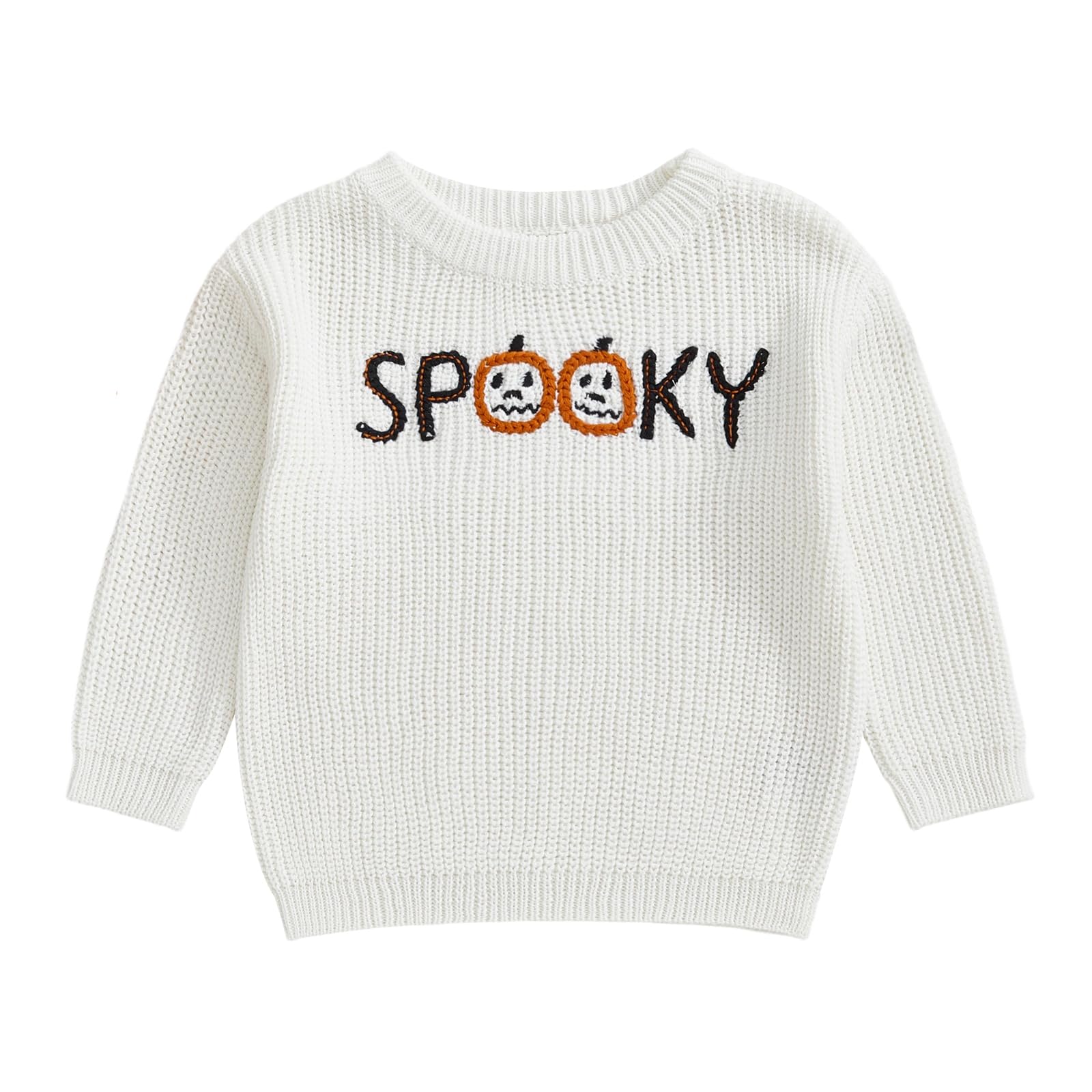 LSFYSZD Toddler Baby Girls Boys Halloween Pumpkin Sweaters Long Sleeve Crew Neck Winter Warm Knitwear Pullover Jumpers Top — view 253