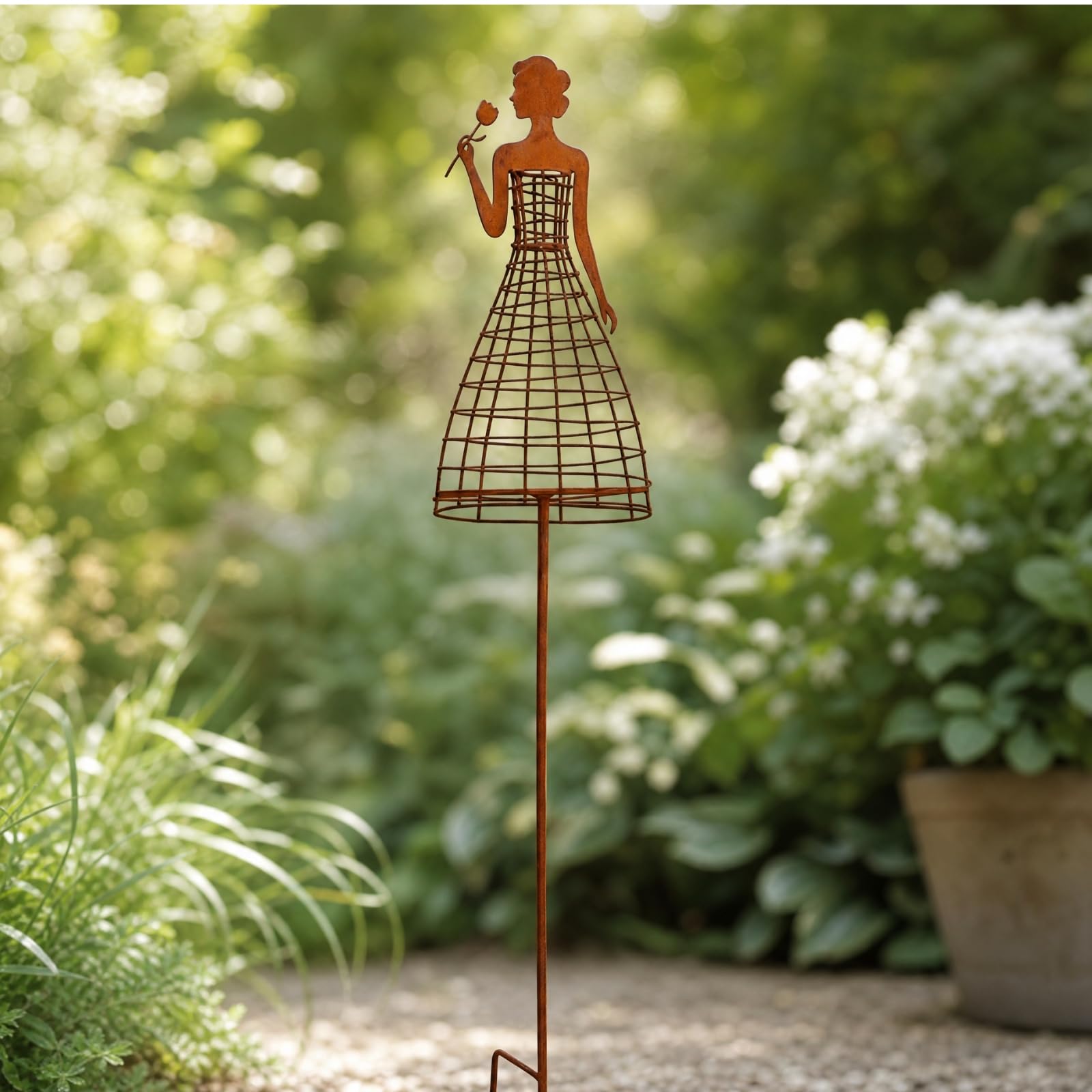 Traliccio a Forma di Artistico Decorazione da Giardino a Silhouette Femminile Resistente Intemperie per Patio