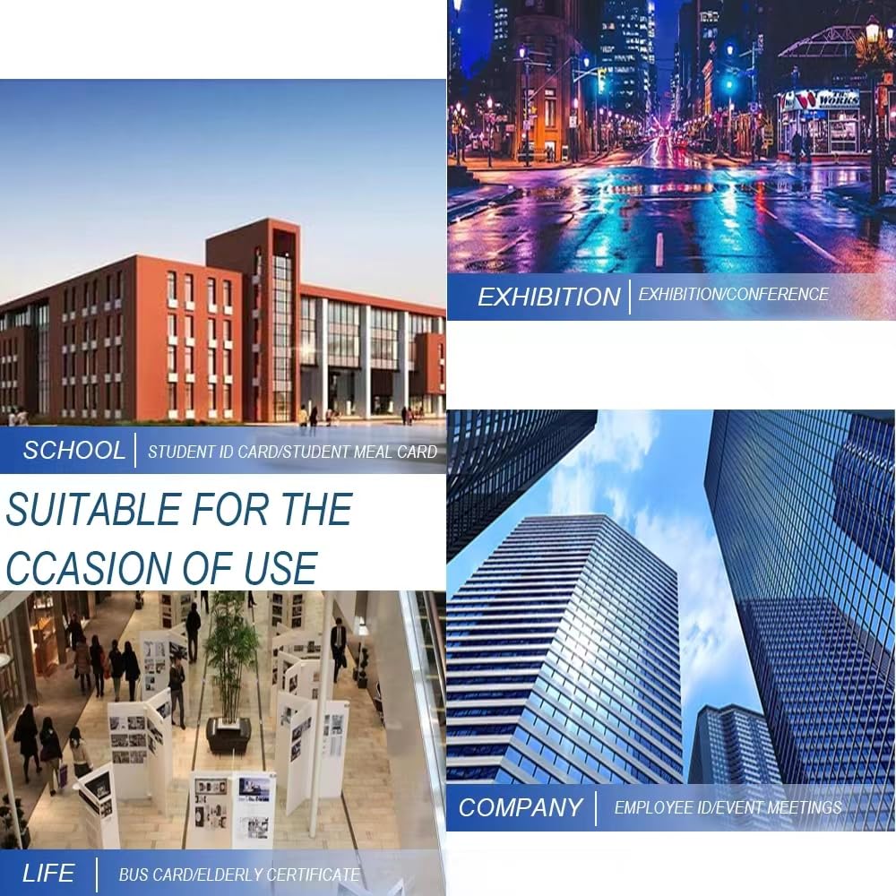 Porta Badge Trasparenti - 5 Pezzi Con Fessura Per Pollice - Per Carte ID E Badge