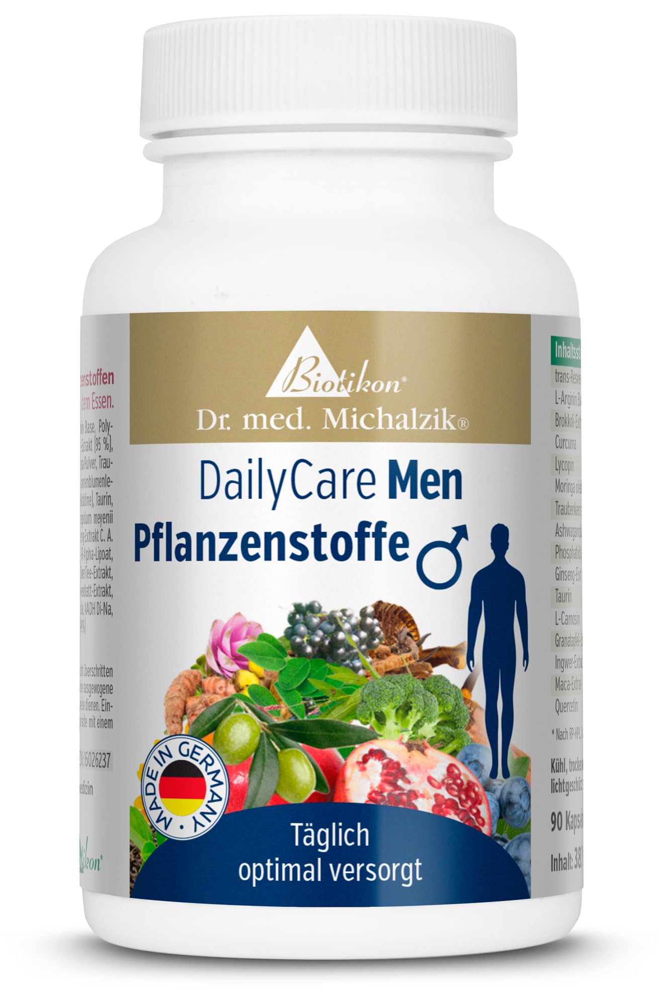 DailyCare Men Pflanzenstoffe nach Dr. Michalzik, 70 mg L-Arginin, 90 Kapseln