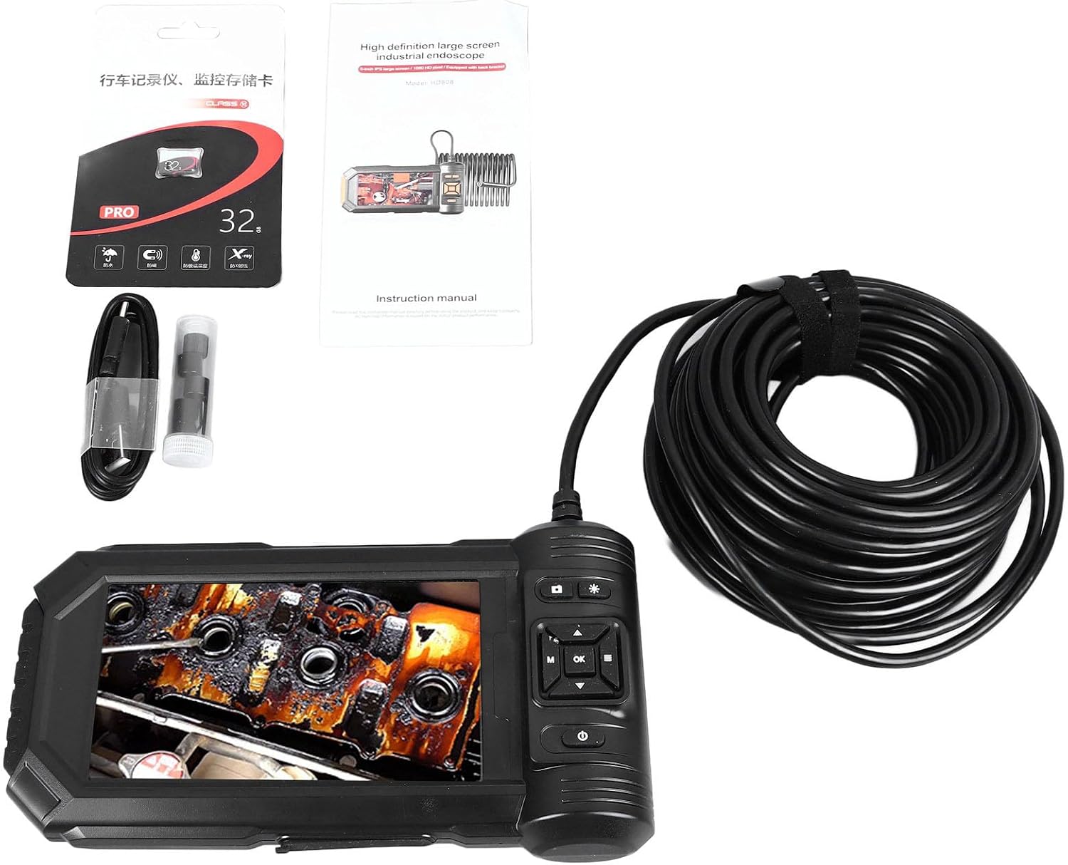 Inspection Camera, Inspection Camera 5.5mm, Digital Endoscope 4.3inch Screen, 1080P, 11.5FT Cable, Automotive Plumbing, Borescopes (10m / 32.8ft)