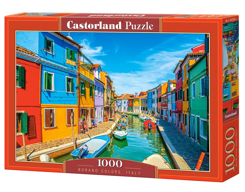 CASTORLAND 1000 Piece Jigsaw Puzzles, Burano Colors, Italy, Venice, Adult Puzzle, Castorland C-105250-2