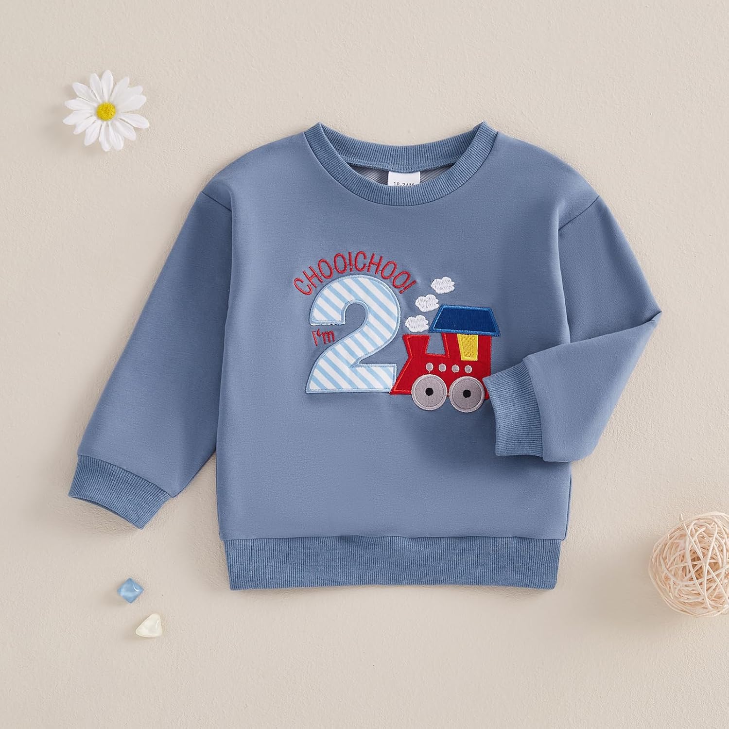 Toddler Baby Boy 2nd Birthday Outfit Choo Choo I'm Two Train Sweatshirt Two Cool Long Sleeve T-Shirt Top Fall Clothes - Image 7