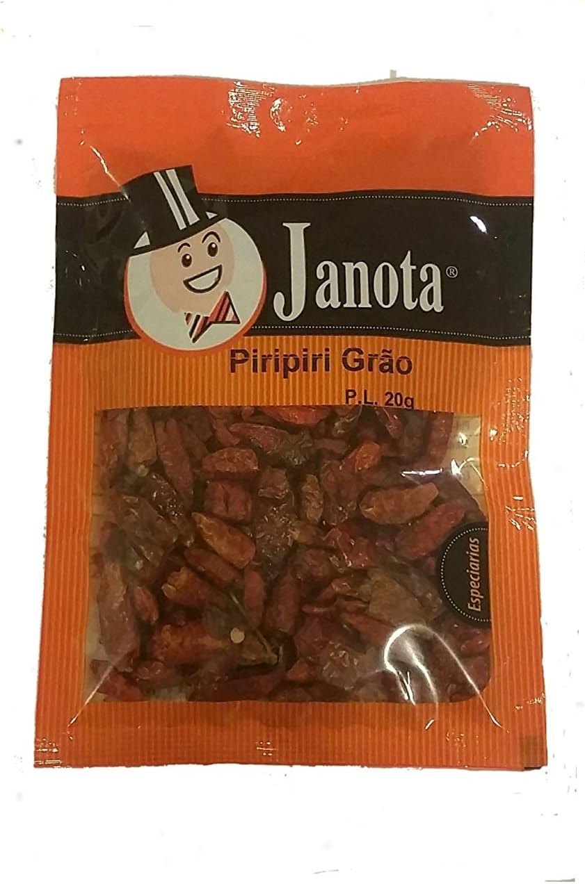 20g Piri Piri Peri Peri Spice Hot Chilli Pepper Whole Pod from Portugal by Janota (Pack of 3)