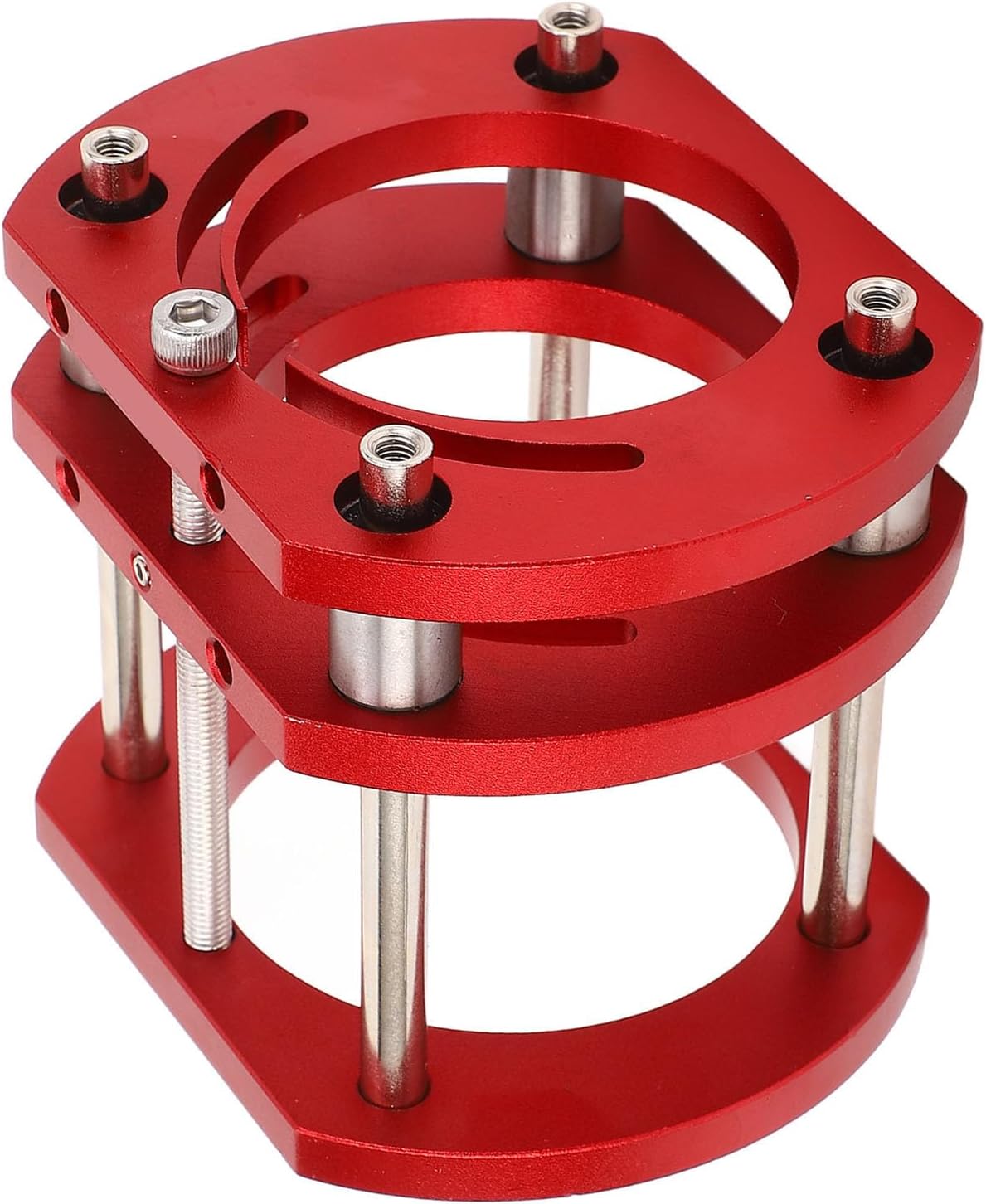 Router Lift Base and Height Adjustable Table Lifting System for Woodworking, Aluminum Alloy Construction, Accommodates 64mm to 66mm Motor Diameters, 51mm Maximum Travel