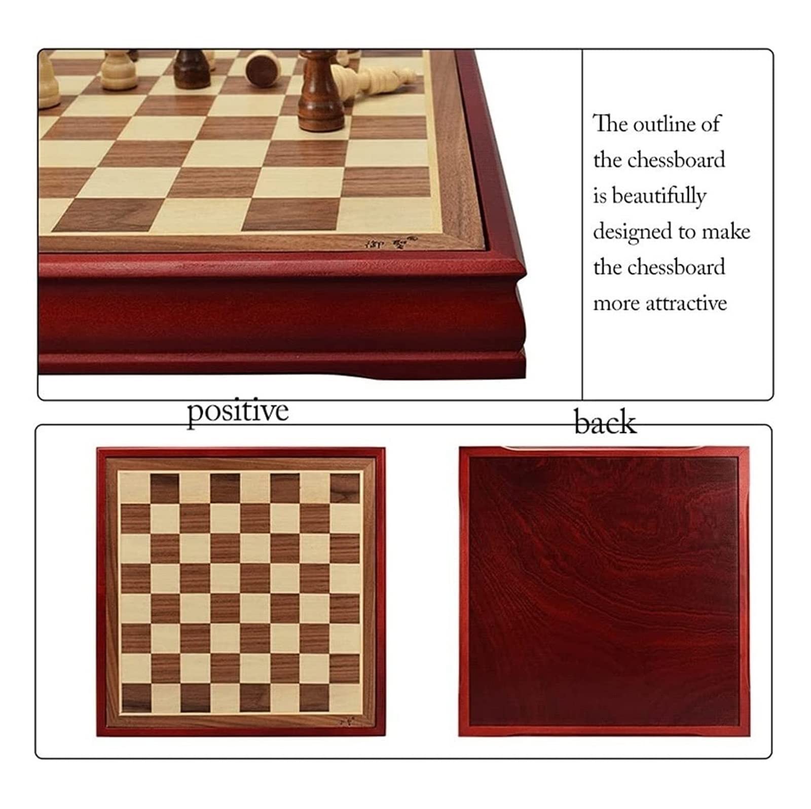 Set Di Scacchi Internazionale Gioco Da Tavolo A Scacchi, Set Di Scacchi In Legno Con 32 Pezzi Degli Scacchi In Betulla, Pezzi Fatti A Mano Scacchi Internazionali Scacchiera Professionale ( Size : 45*4