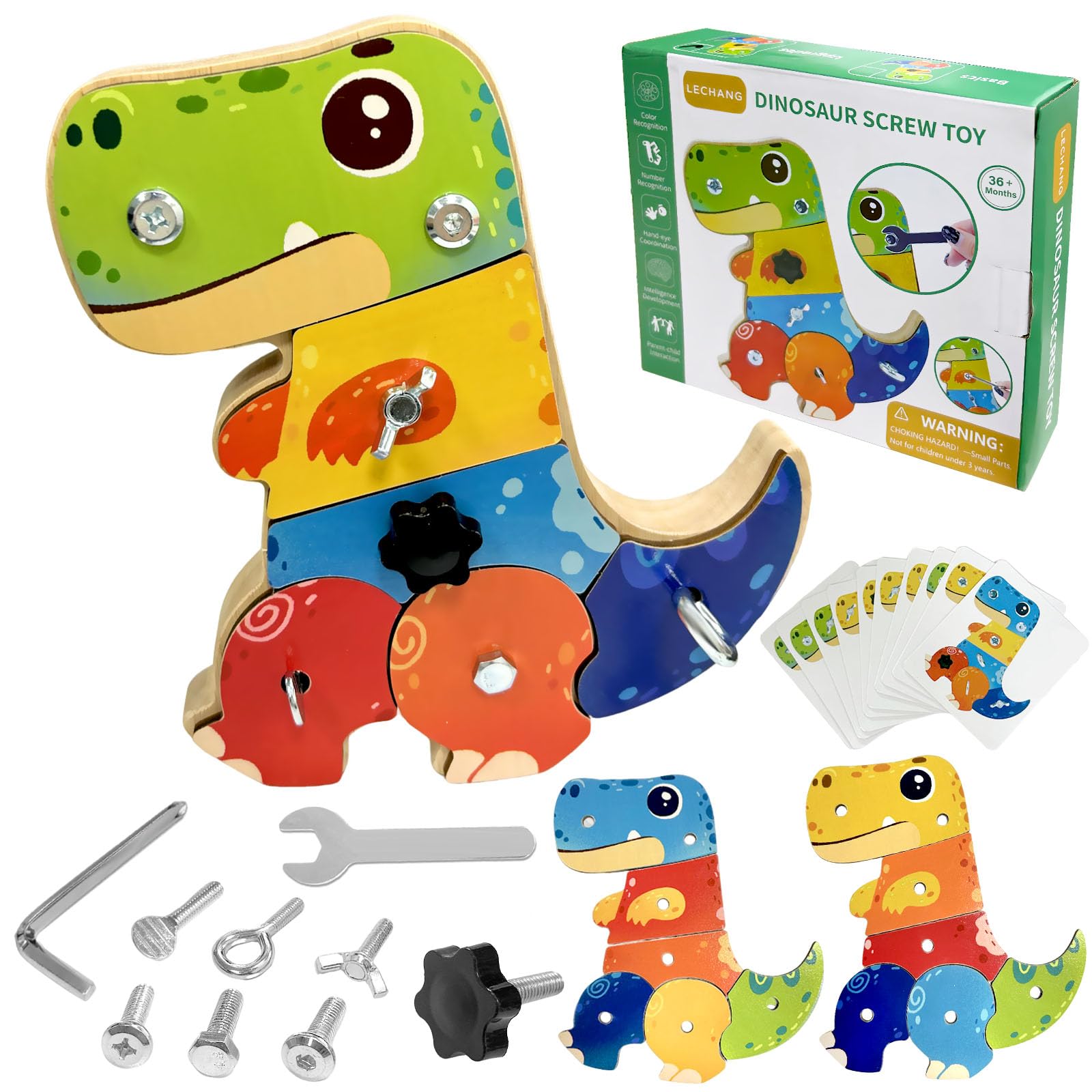 Dinosaur Animals Jigsaw Puzzles for Kids Toys, Montessori Fine Motor Skills Toys Dinosaur Puzzle for Toddlers, Dino Busy Board, Gift for Boys Girls