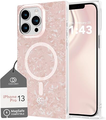 COCOMII Rectangle for iPhone 13 Pro Case, Pink Opal