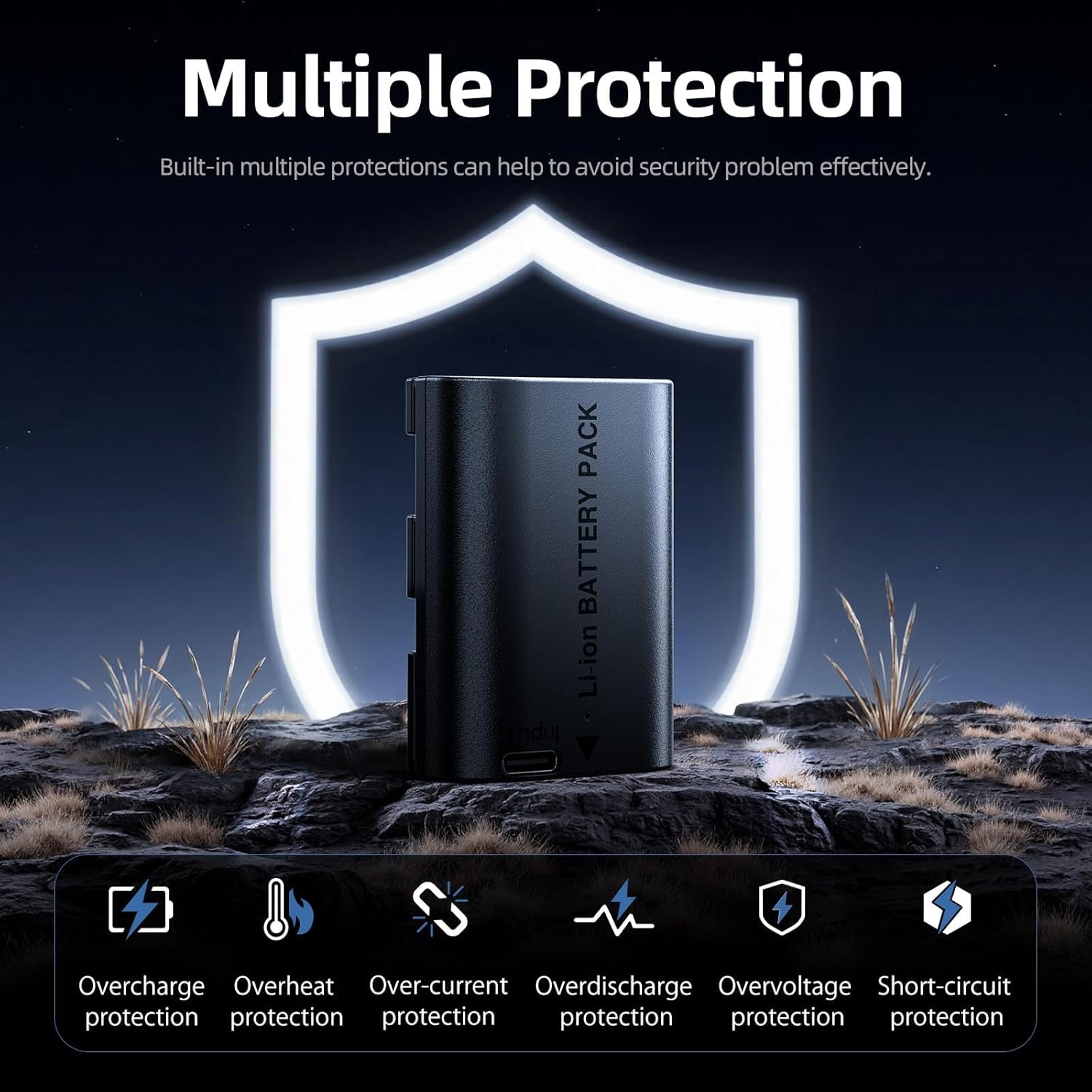 Detailed product specifications and dimensions of the llano LP-E6NH battery
