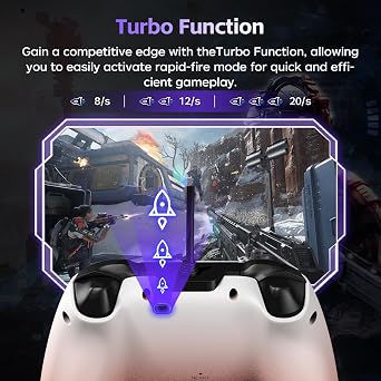 NBCP Wired Controller for PlayStation 5, PS5, PC, PS4, USB Gamepad Joystick for Windows 7/8/10, Laptop, Steam - Dual Vibration, Turbo Function, Hall Effect Trigger, 6 Axis Gyro Sensor, 3.5mm Audio