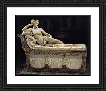 ArtDirect Canova, Antonio 23x20 Black Ornate Framed Art Print with Double Matting Titled Paolina Borghese as Venus Victrix