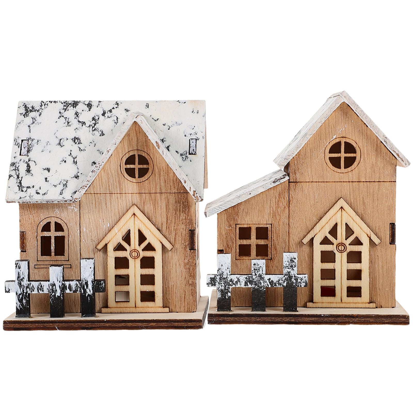 Maisons de Noël lumineuses en bois Beaupretty : déco de table festive