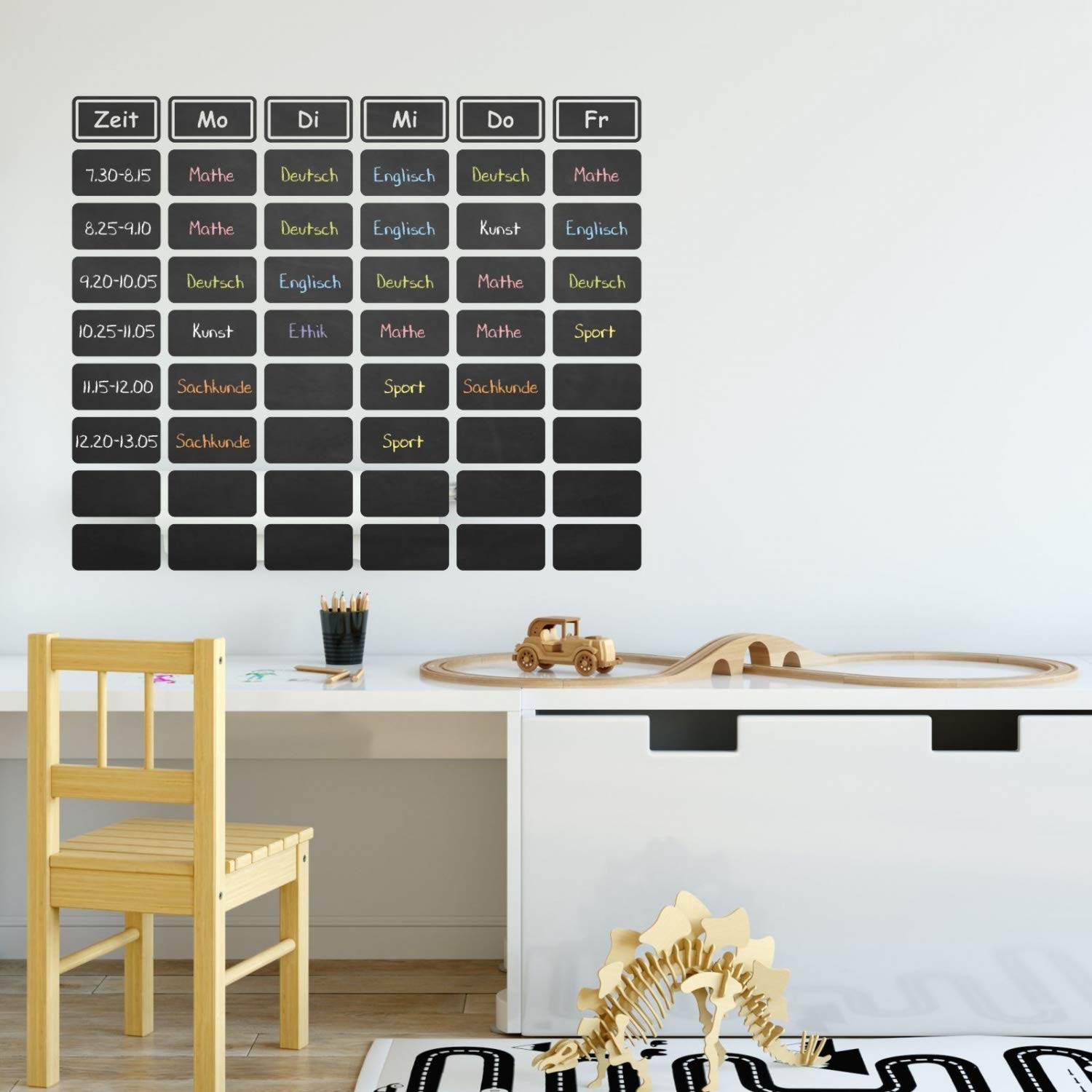 Lámina Pizarra Autoadhesiva Animales Del Bosque – 900x900mm Con 3 Tizas | Nikima Para Habitación Infantil