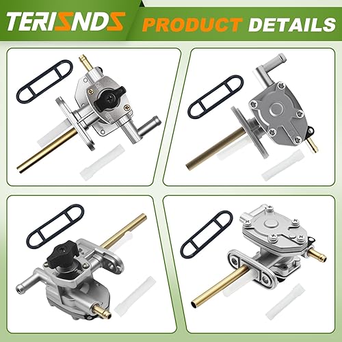 Miniatura 6 de Válvula de combustible para Suzuki Ozark 250 LTF250 2002-2006, Quadrunner 250 Válvula de depósito de gasolina con tornillo de palanca 44300-05G01