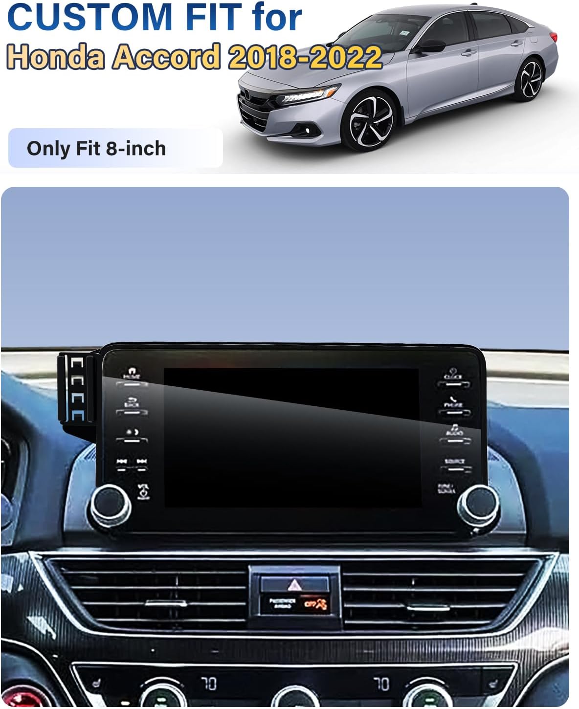 Phone Holder for Honda Accord 2018 2019 2020 2021 2022 Accessories 8-Inch Screen Fixed Clip, Car Magnetic Phone Mount Compatible with MagSafe, Strong Magnets Fast Wireless Charger Cell Phone Base