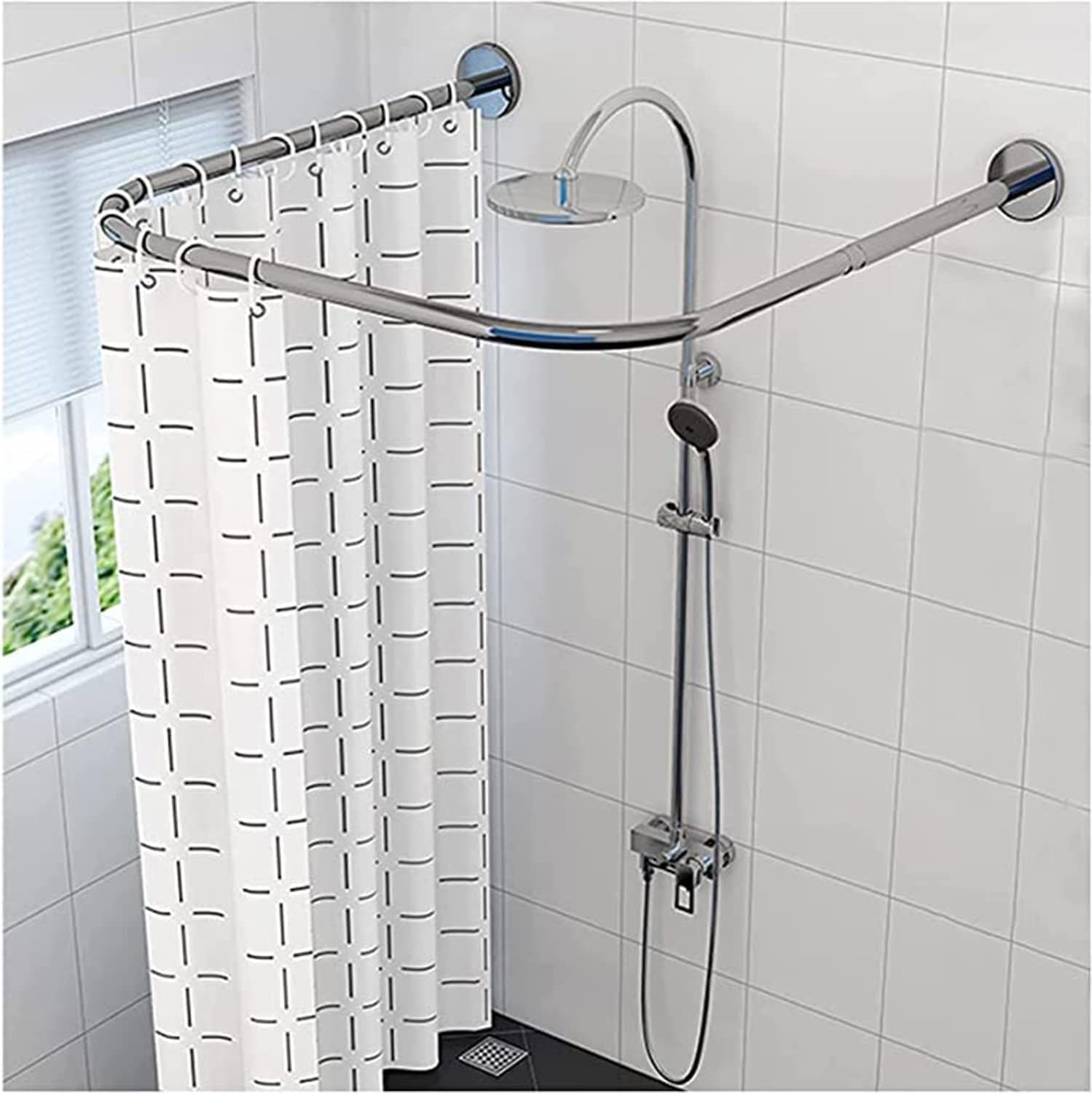 Rail d'angle réglable en acier inoxydable durable pour douche