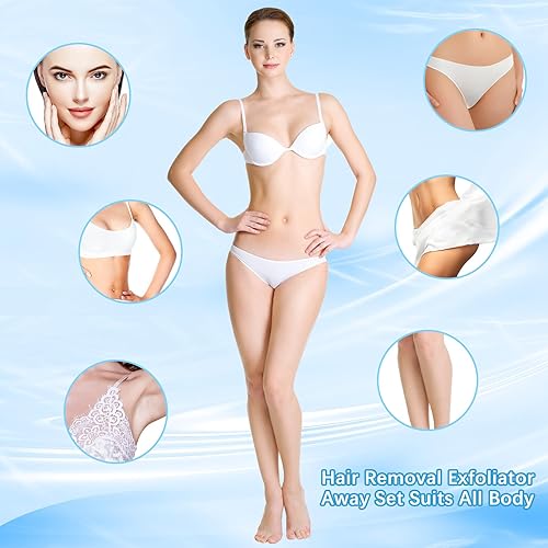 Miniatura 7 de Juego de 102 almohadillas de depilación, kit de depilación suave, 2 tamaños de almohadillas suaves para la piel y 100 piezas de papel de lija fino