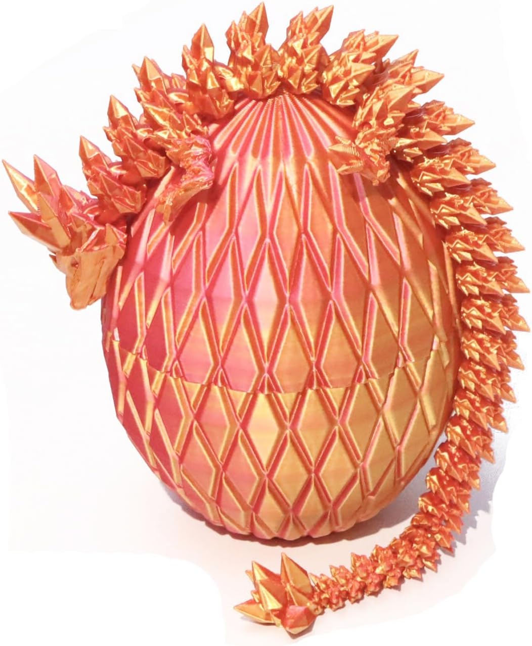 Easter Eggs Gifts for Kids, 3D Printed Dragon in Egg Easter Basket Stuffers Easter Toys for Kids Crystal Dragon Fidget Toys Prefilled Easter Eggs (Gold)