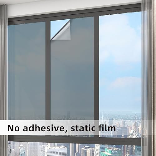 Miniatura 7 de Película de privacidad unidireccional para ventana, tinte de espejo, adherencia estática, control de calor, película de privacidad diurna, bloqueo