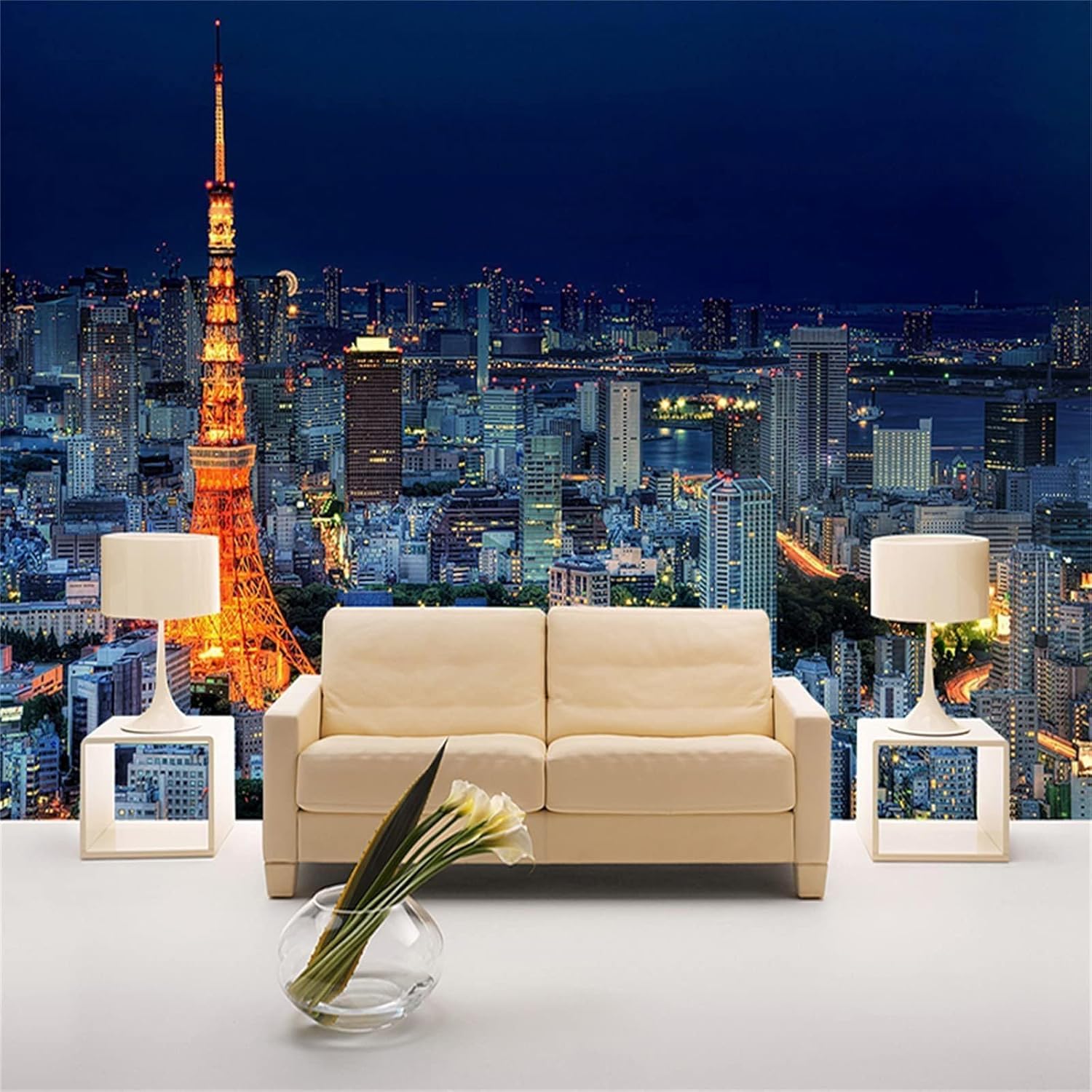 Papier peint panoramique Tokyo 3D poster geant mural intissé paysage urbain