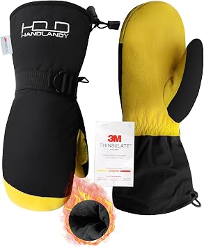 HANDLANDY Winter Waterproof Ski Gloves for Men Women, 3M Thinsulate Windproof Warm Snow Gloves, Thermal Cold Weather Gloves Gift for Skiing Snowboarding Outdoor Sports