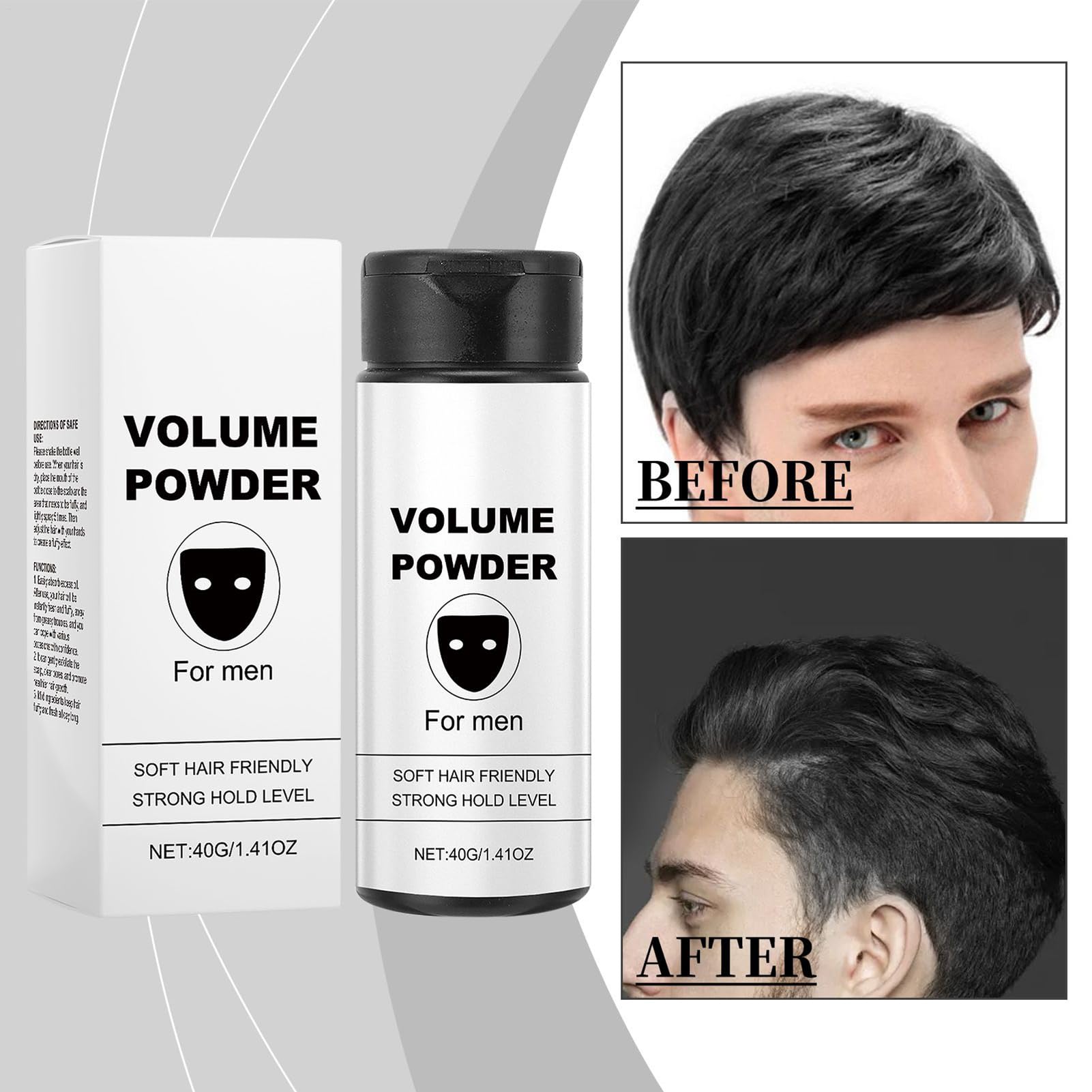 2 x puder do stylizacji włosów, puder do stylizacji włosów dla mężczyzn, stylizacja włosów i wosk objętościowy z efektem matowym, puder do włosów, naturalny proszek do włosów, długotrwały proszek do