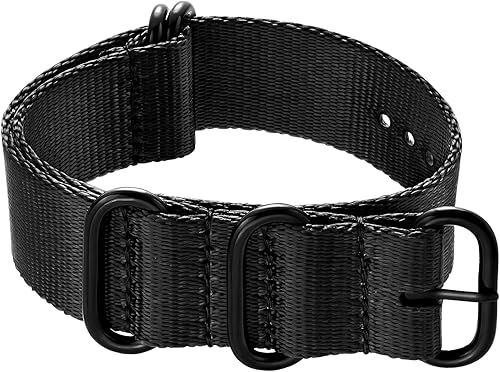 Ritche Correa de nailon balístico militar de 0709in 0787in 0866in 0945in correa de reloj negra con hebilla pesada hebilla brillante